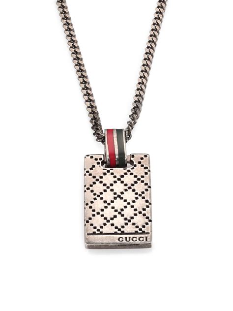 gucci brooch mens necklaces|gucci men's necklace silver.